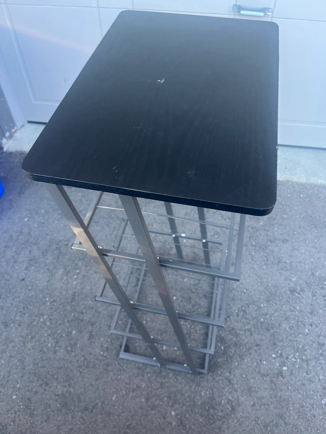 Black Standing Desk with Magazine Rack Storage - photo 4