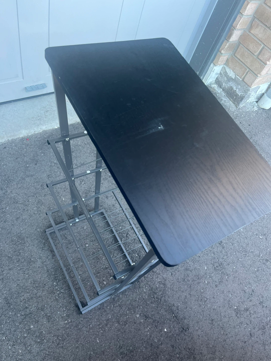 Black Standing Desk with Magazine Rack Storage - photo 3