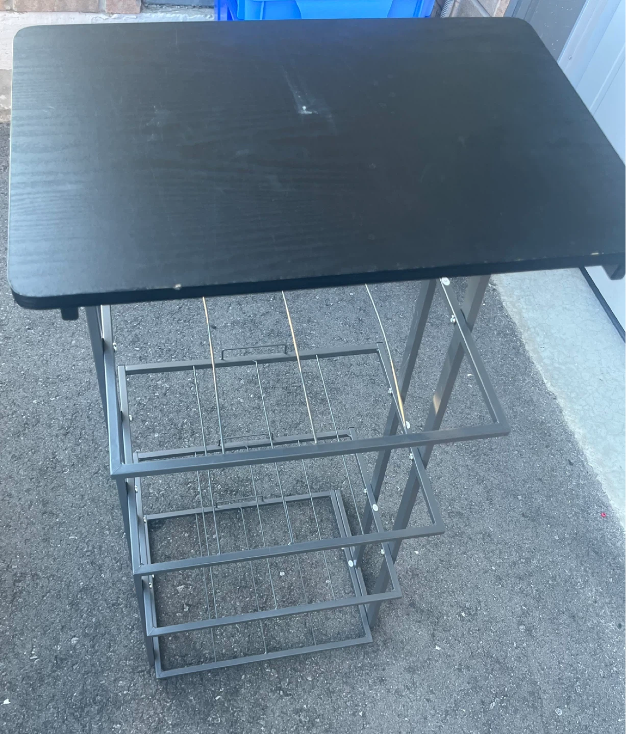 Black Standing Desk with Magazine Rack Storage - photo 5