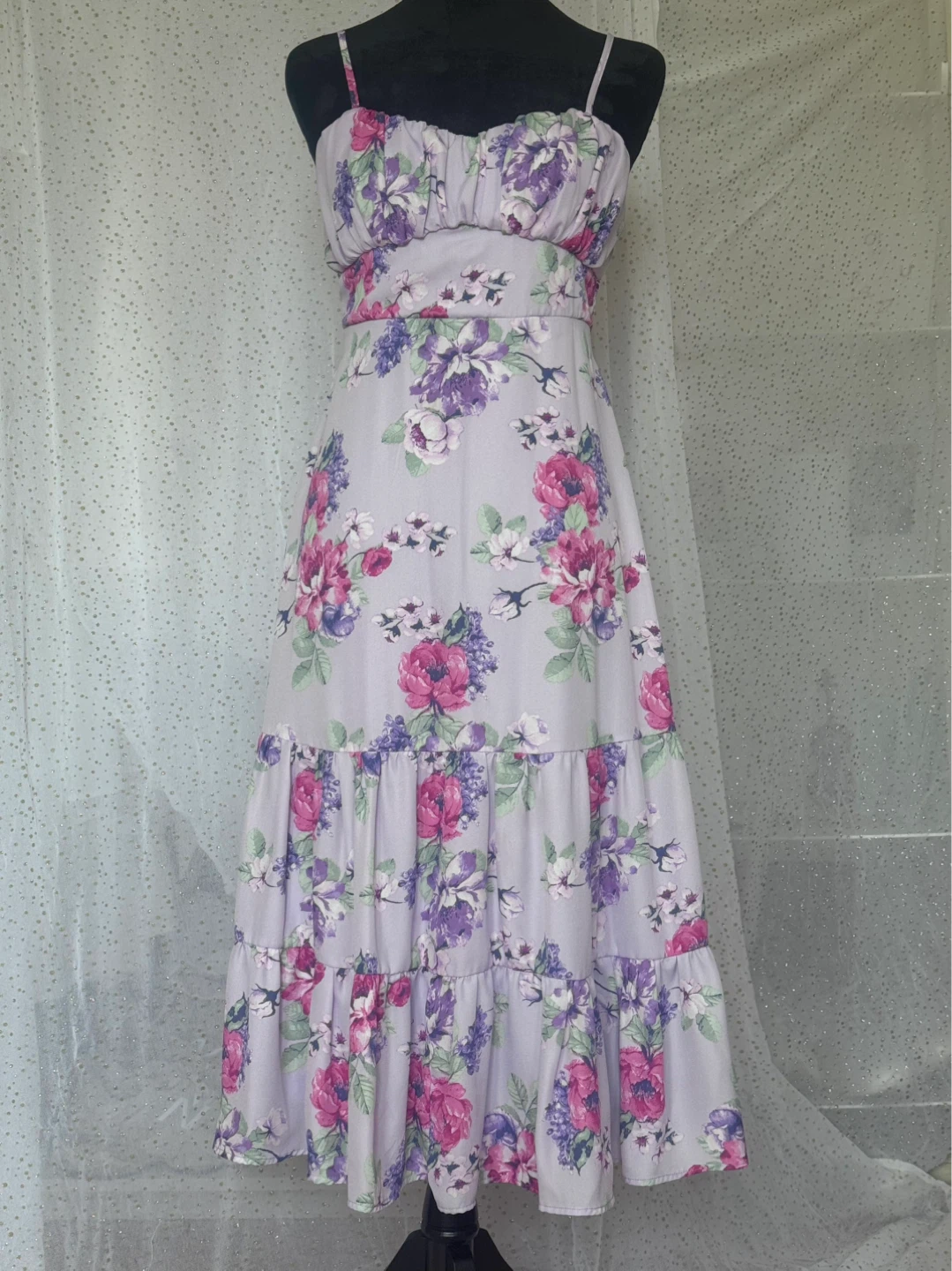 Floral Print Smocked Maxi Dress