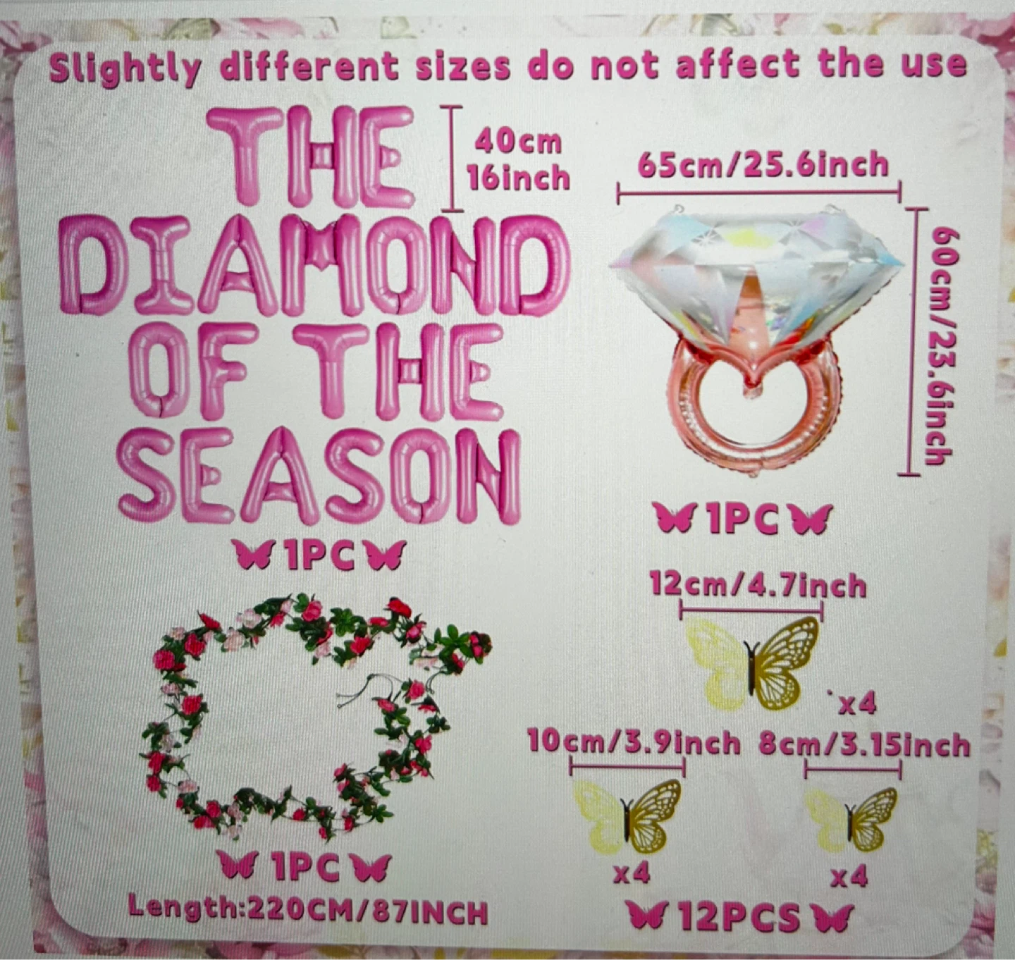 Diamond of the Season Balloon Arch & Flower Garland Set