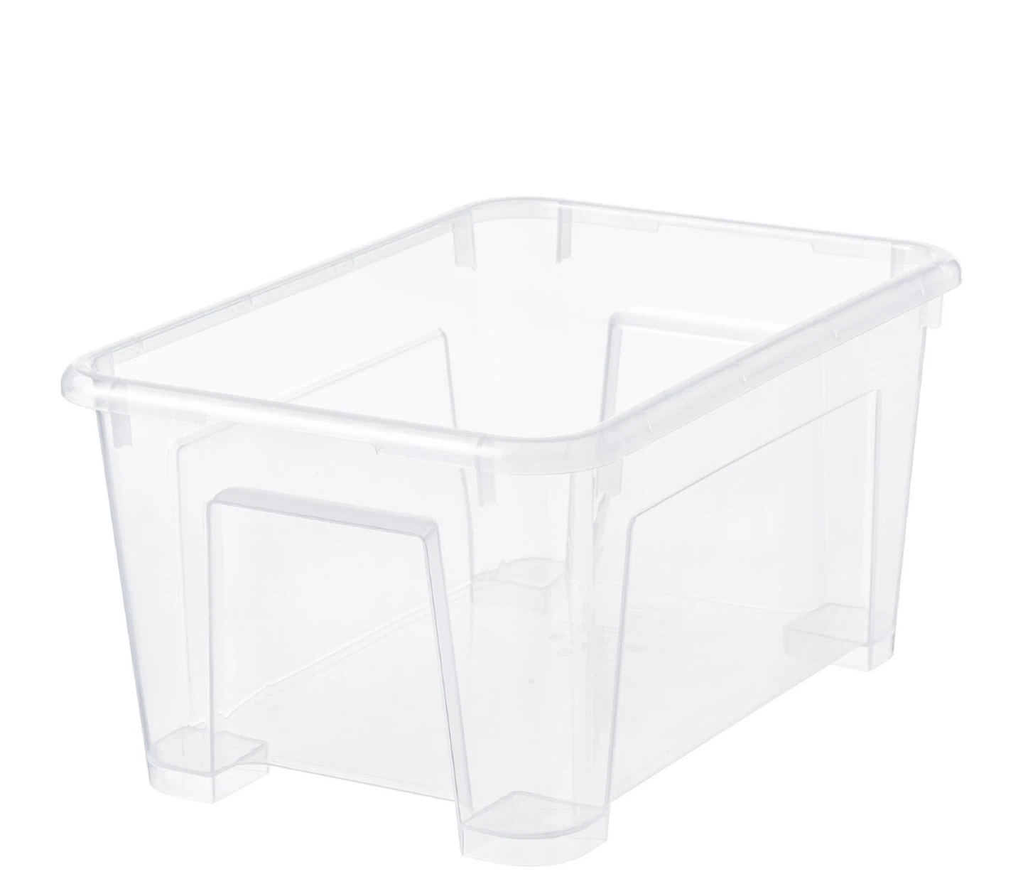 Clear Plastic Storage Bin 28cm with lid