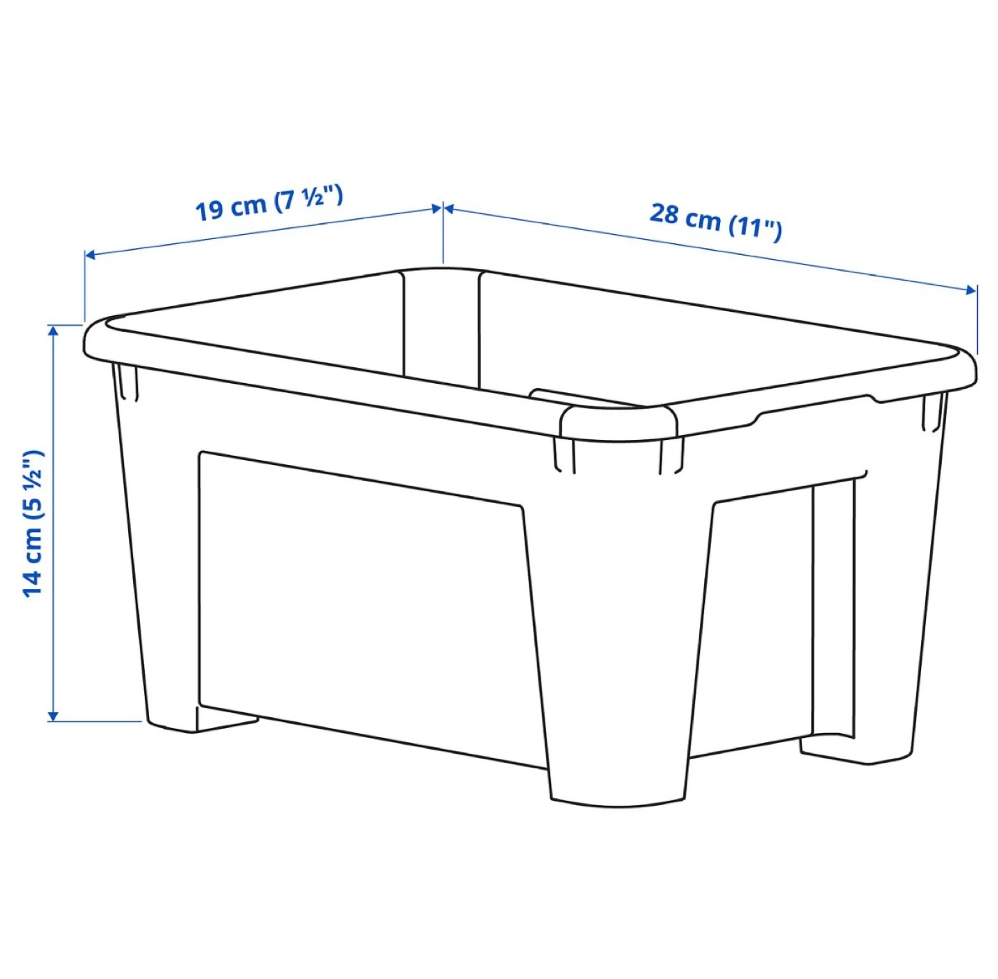 Clear Plastic Storage Bin 28cm with lid - photo 2