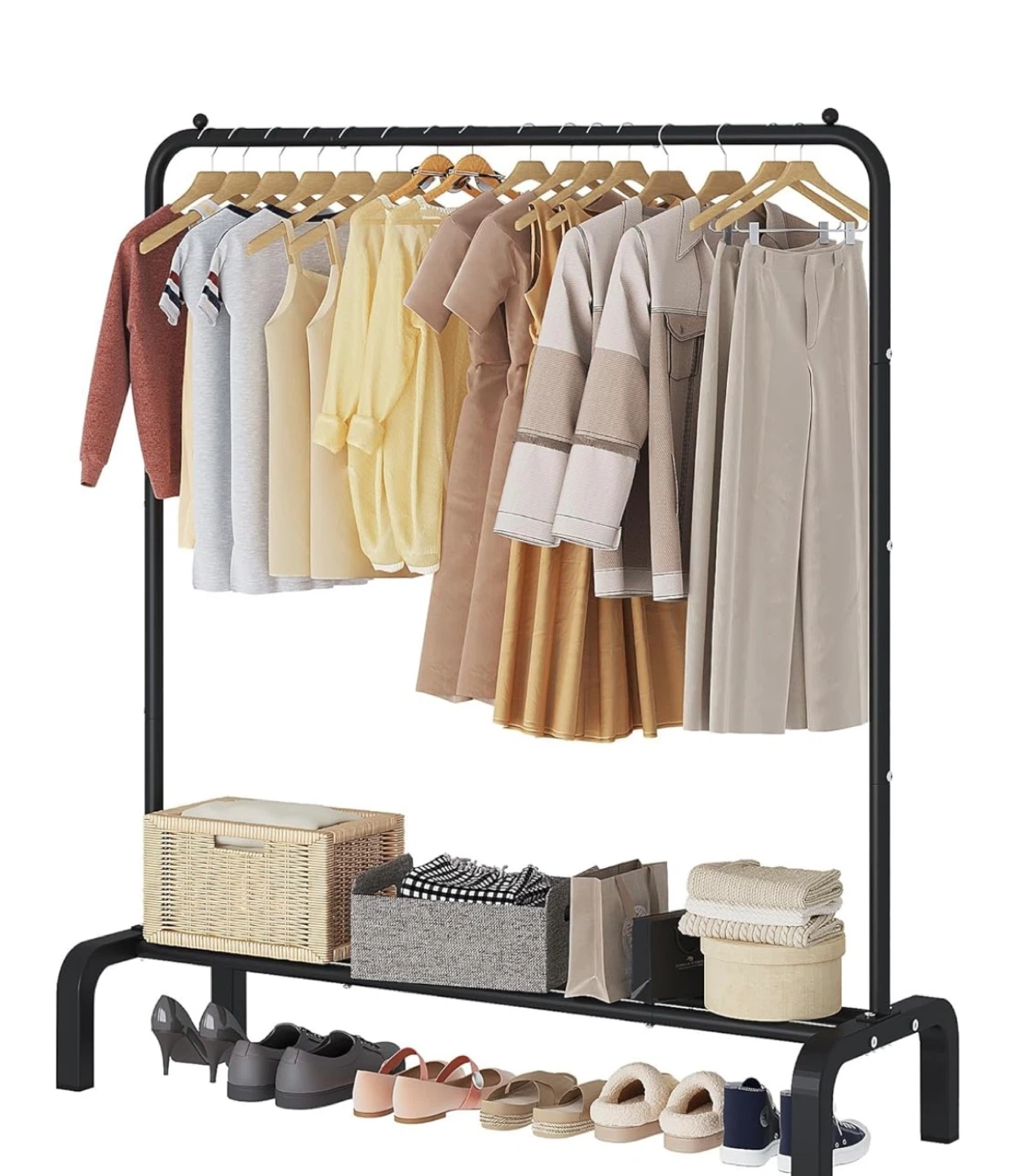 Black Metal Garment Rack - 110cm x 40cm x 150cm - photo 4