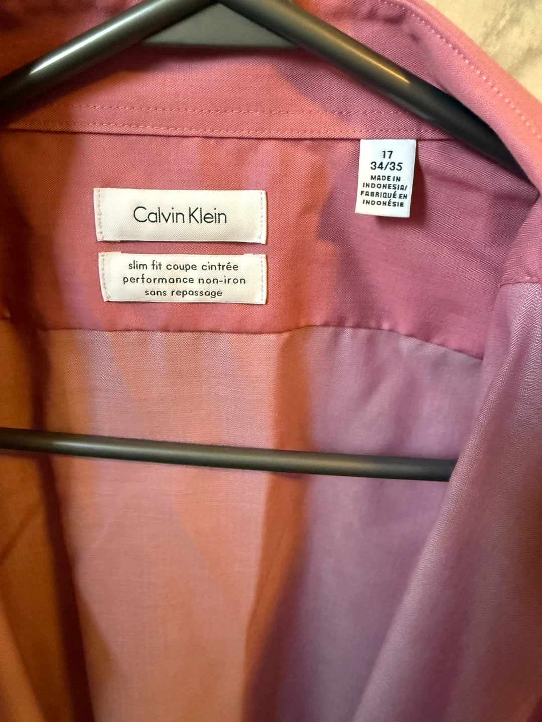 Calvin Klein Pink Slim Fit Performance Non-Iron Dress Shirt - photo 2