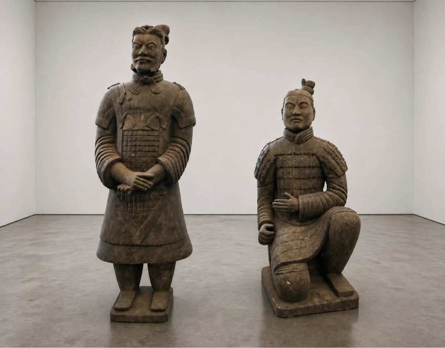 SET OF 2 RARE 6’4” & 3’9” tall Terracotta Warriors 25+ yrs old