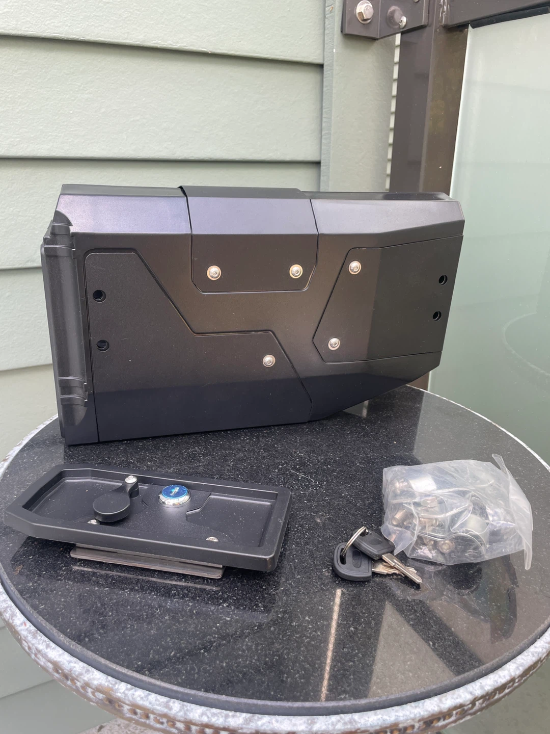 Black Storage Box with Lock and Keys