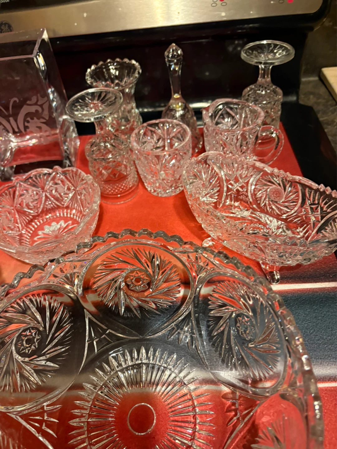 Set of Crystal Glass Serving Bowls and Vases - photo 4