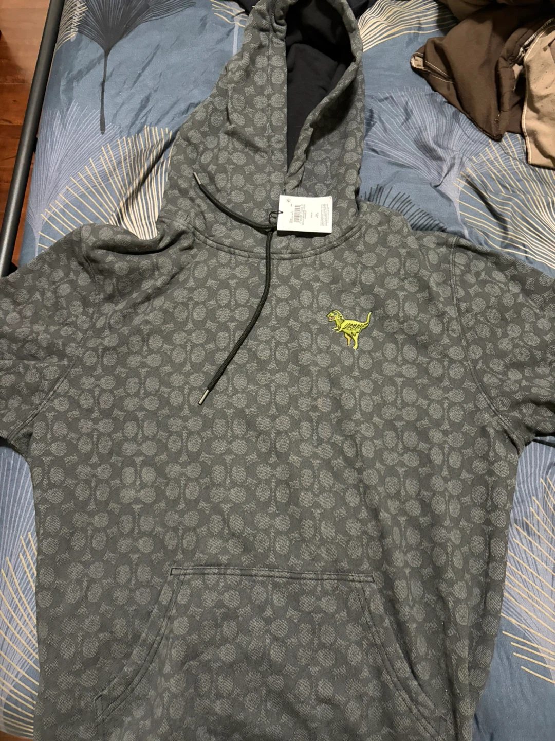 Coach Rexy Signature Hoodie Charcoal Grey Size L - photo 3