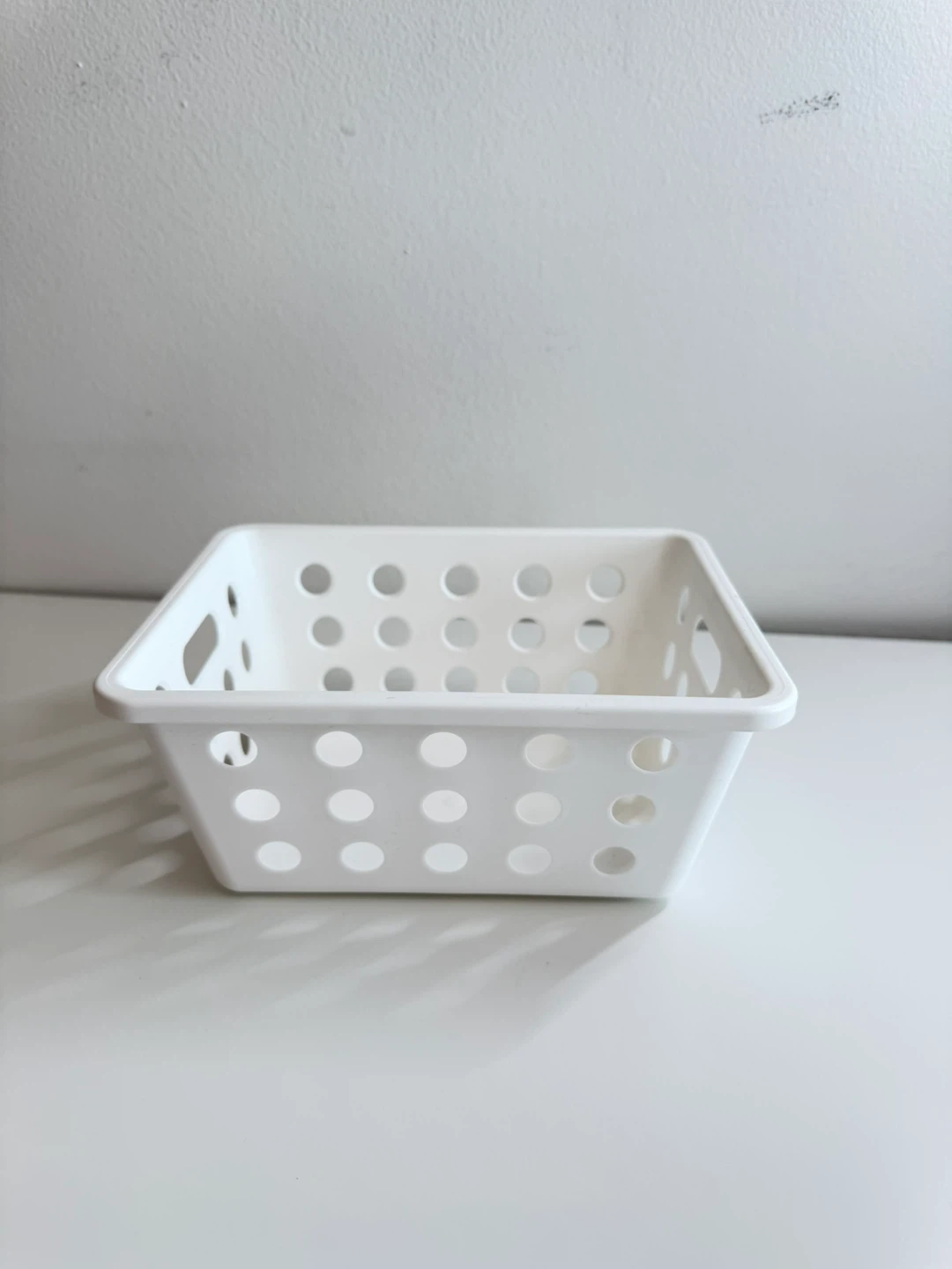 White Storage Basket with Perforated Design x 3 pieces