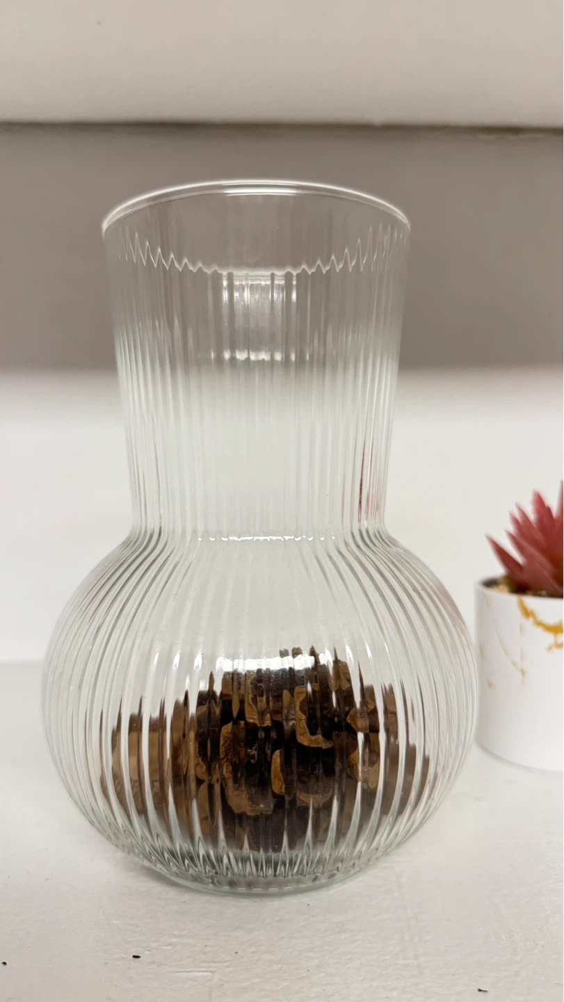 Ikea Clear Glass Ribbed Vase