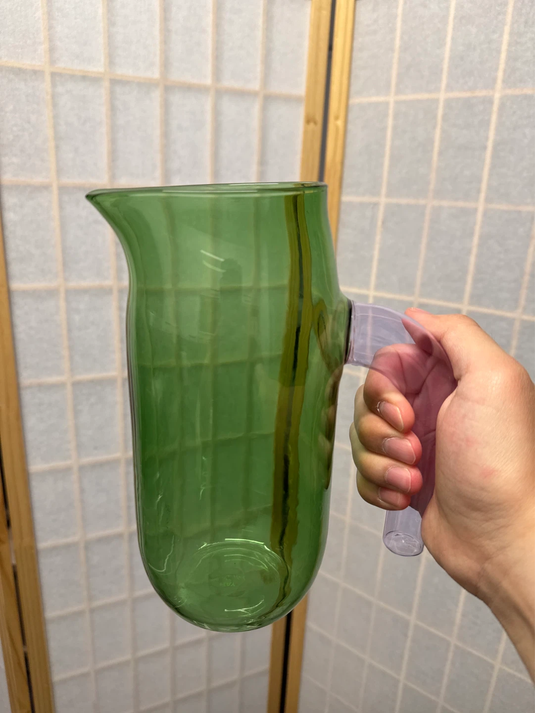 Green Glass Pitcher