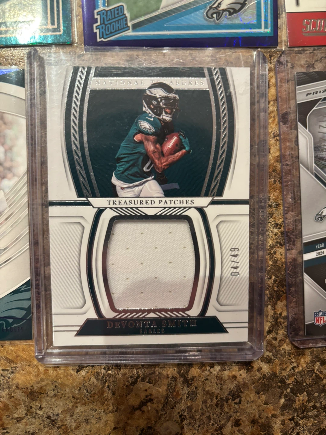 Devonta Smith Patch /49 Jalen Hurts SB MVP Blue Wave /230 - photo 4
