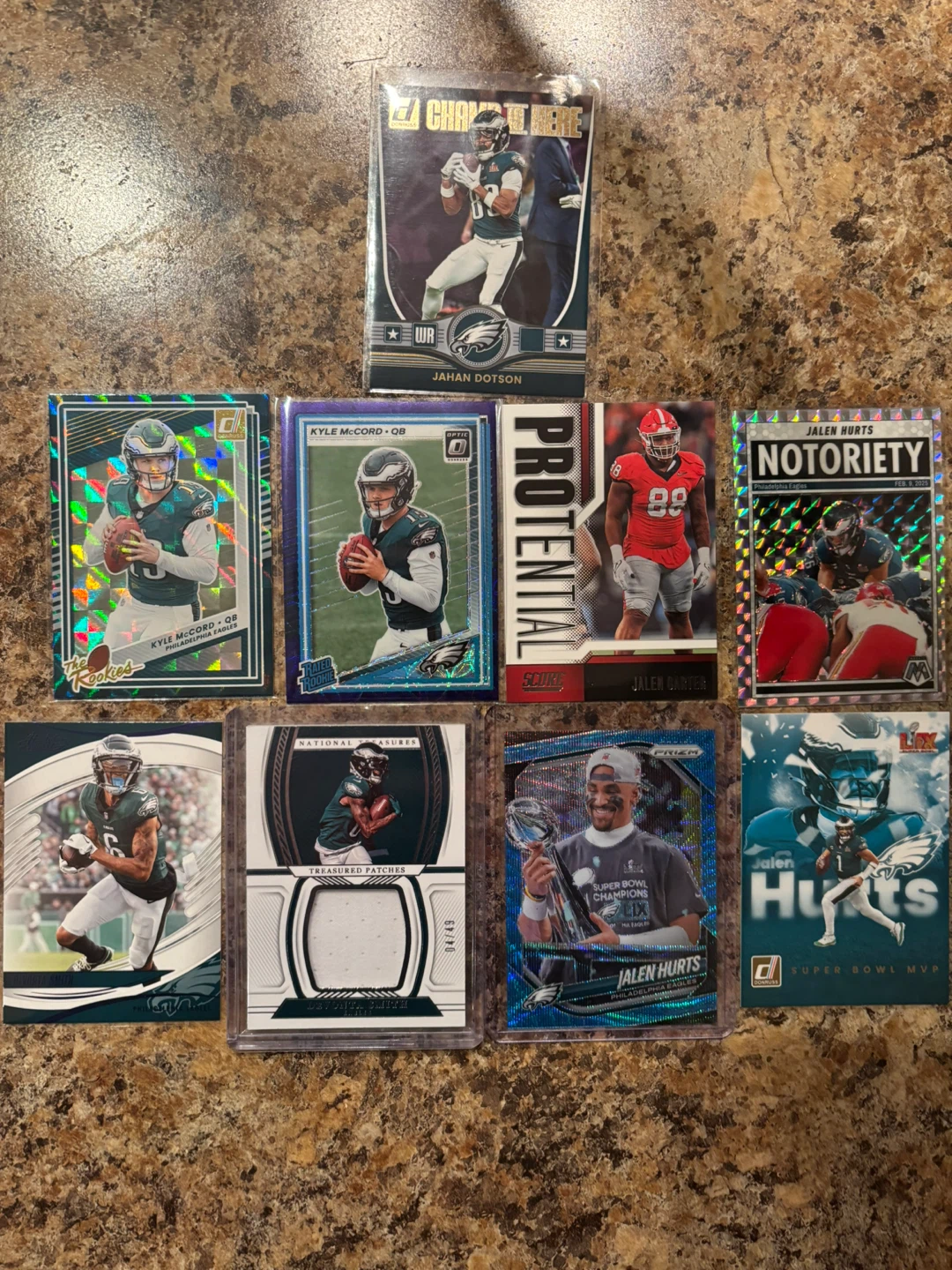 Devonta Smith Patch /49 Jalen Hurts SB MVP Blue Wave /230