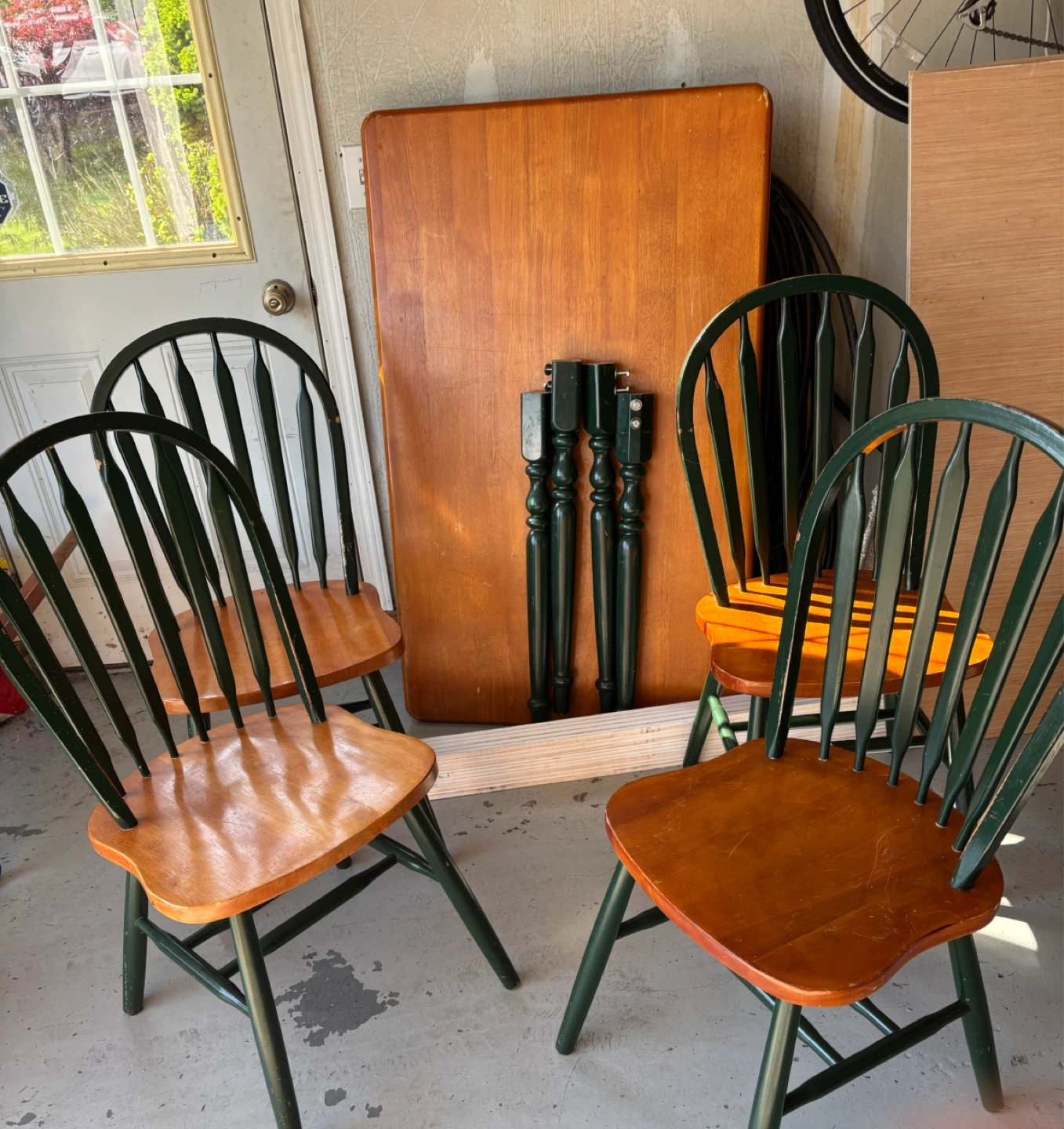 Wooden Dining Table and 4 Chairs Set