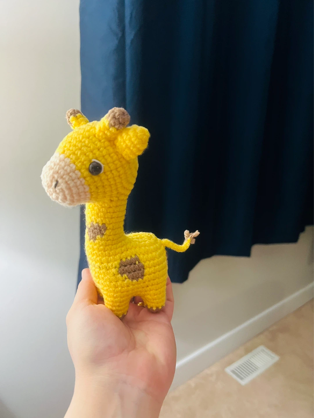 Hand-Crocheted Yellow Giraffe Toy