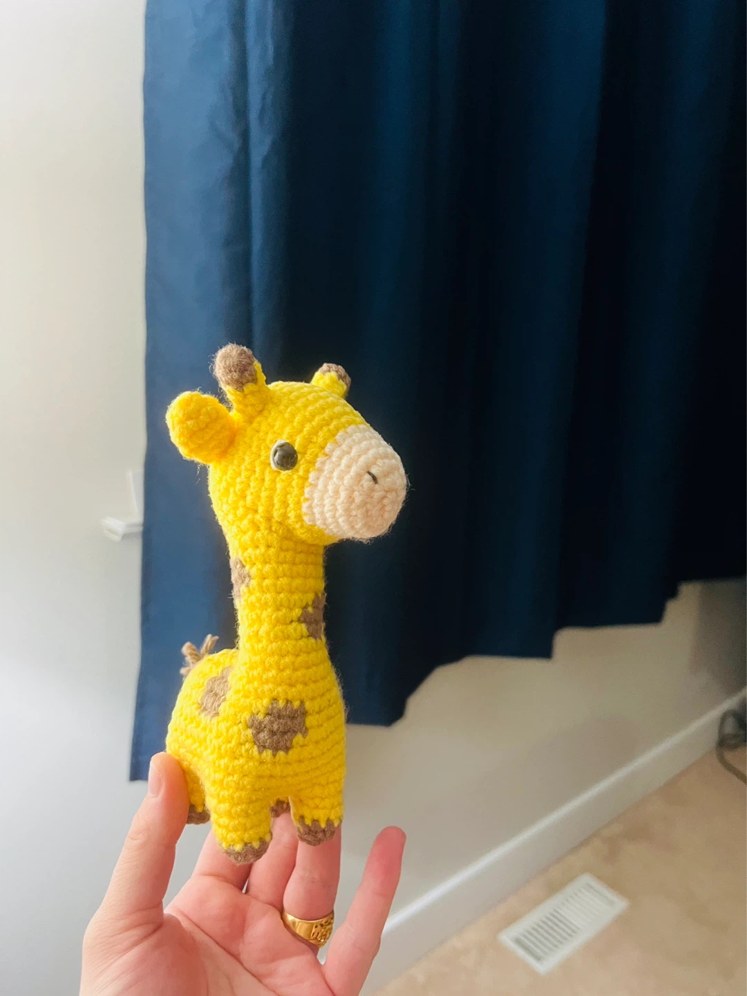 Hand-Crocheted Yellow Giraffe Toy - photo 3