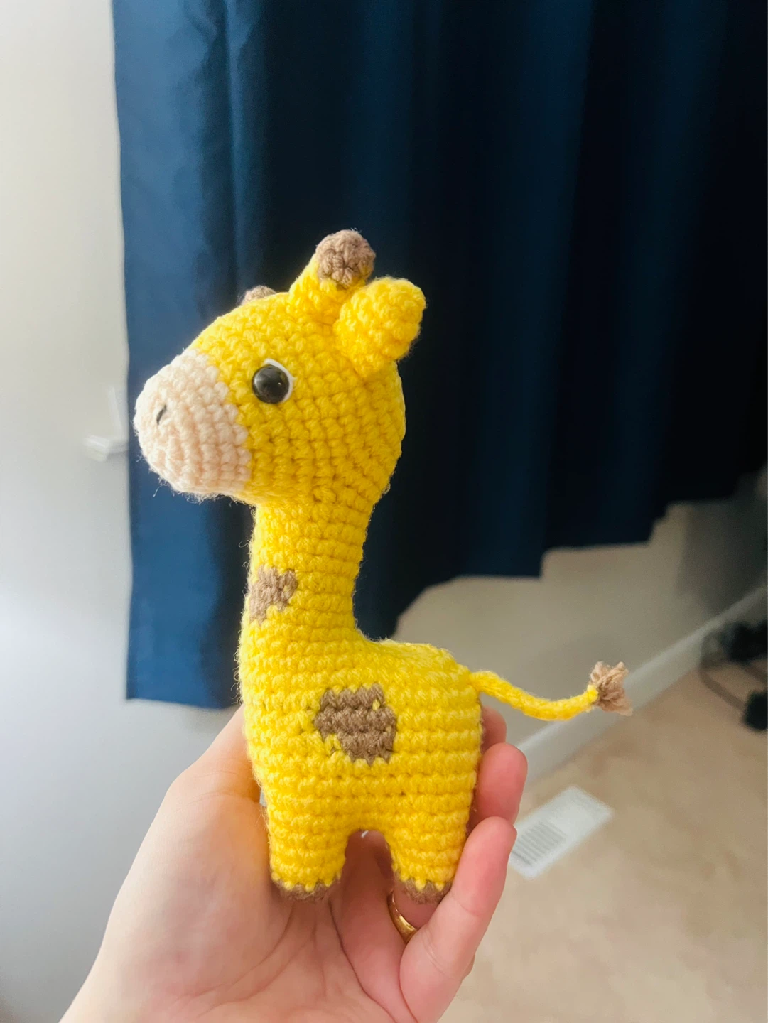 Hand-Crocheted Yellow Giraffe Toy - photo 2