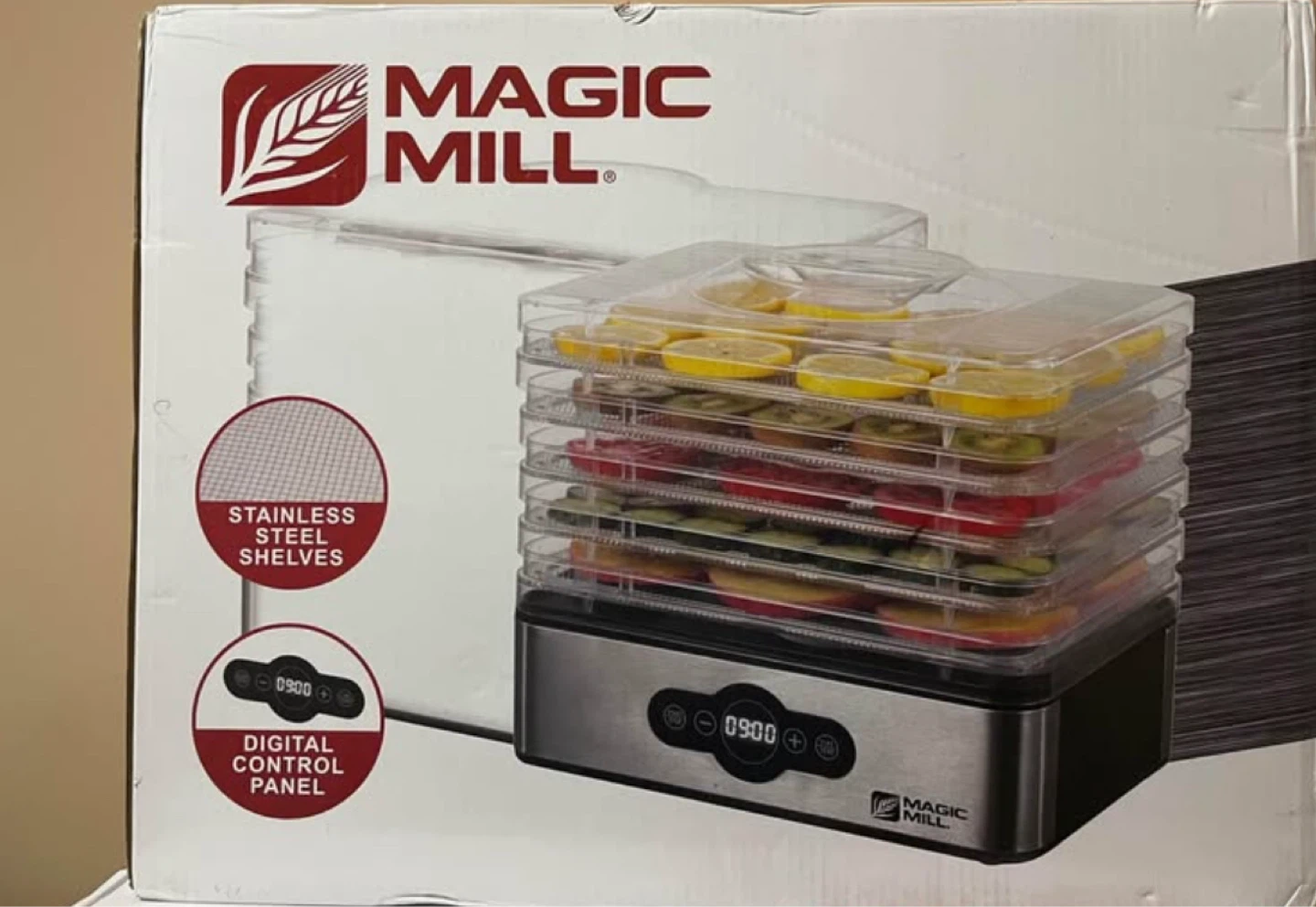 Magic Mill Food Dehydrator with Stainless Steel Shelves