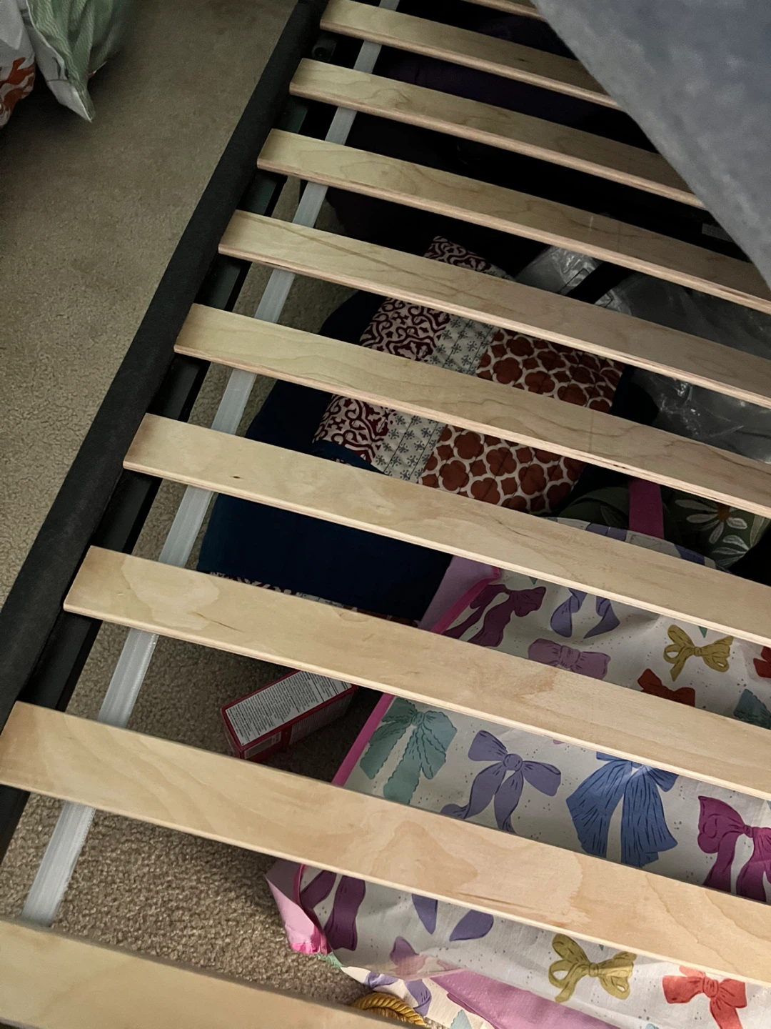 Grey Upholstered Twin Bed Frame with Headboard - photo 4