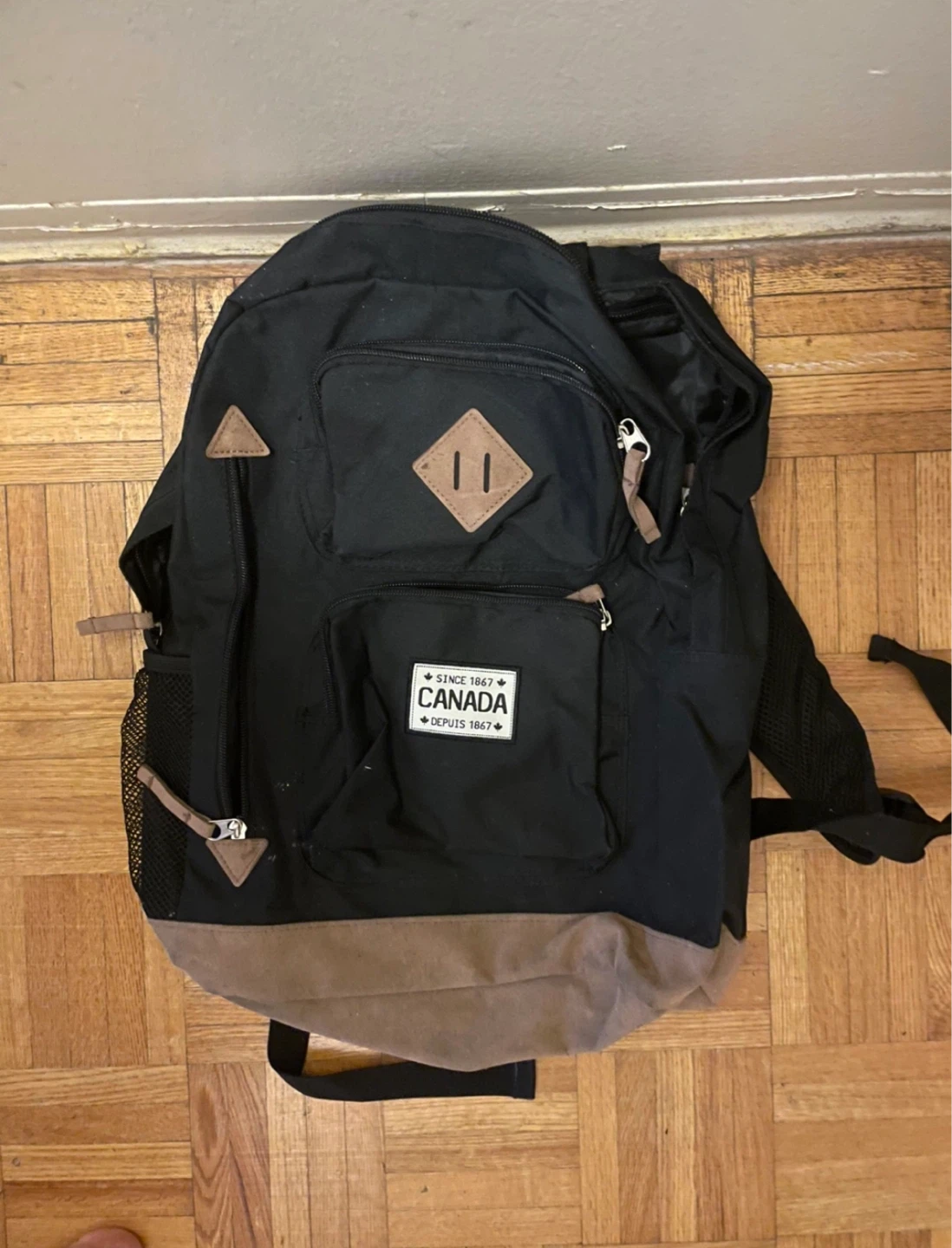 Black Backpack with "Canada" Patch