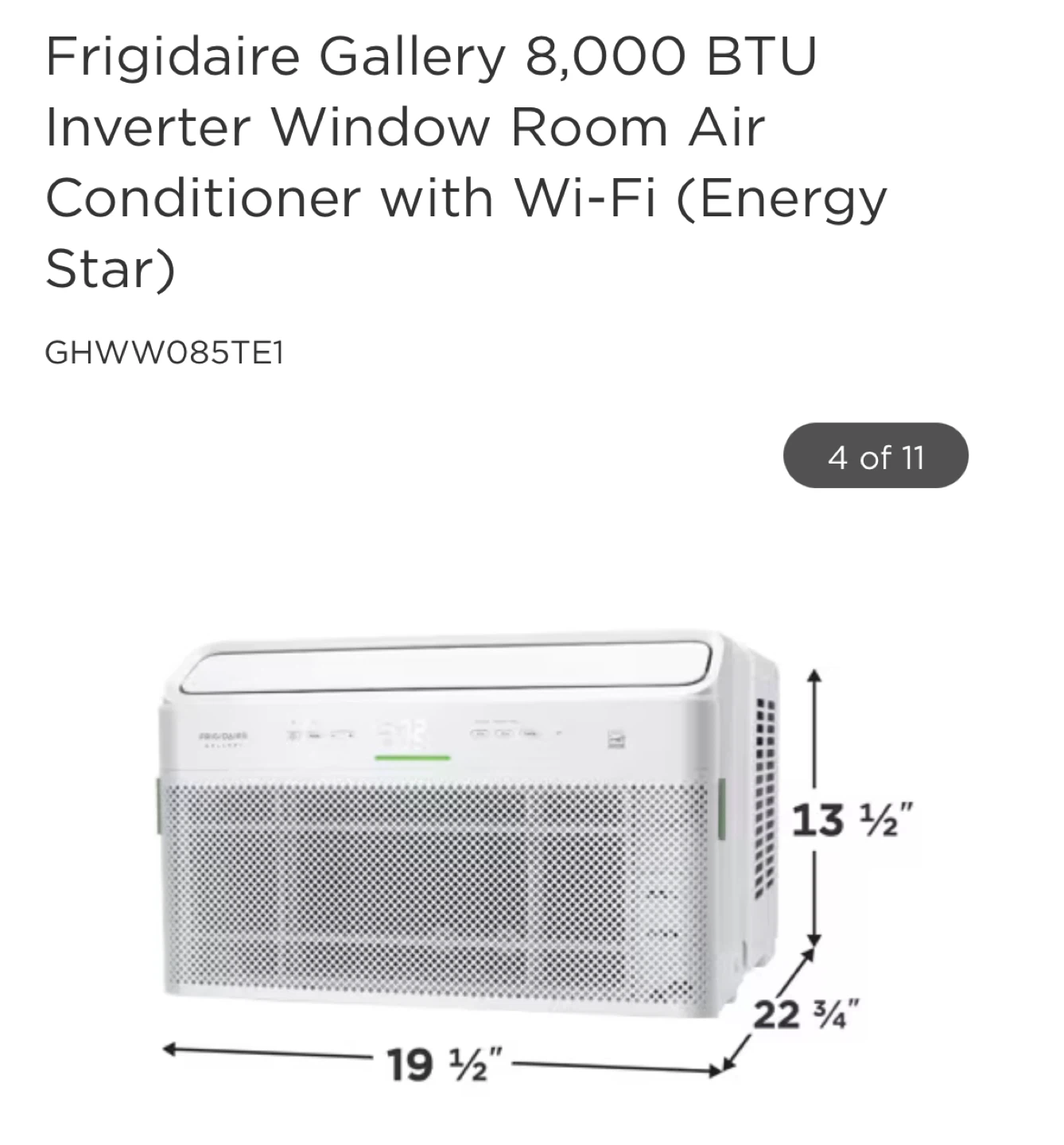 Frigidaire Gallery 8,000 BTU Smart Window AC & Remote Control - photo 3