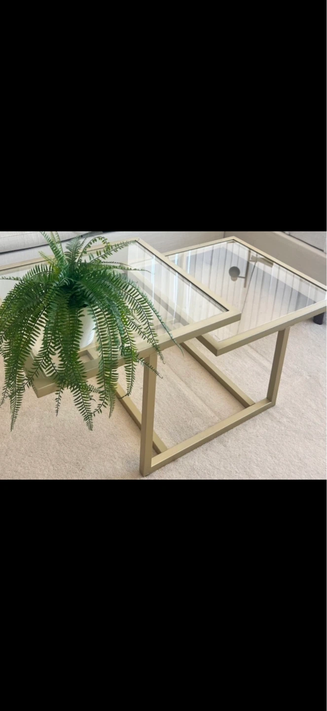 Glass and Metal Coffee Table - photo 2