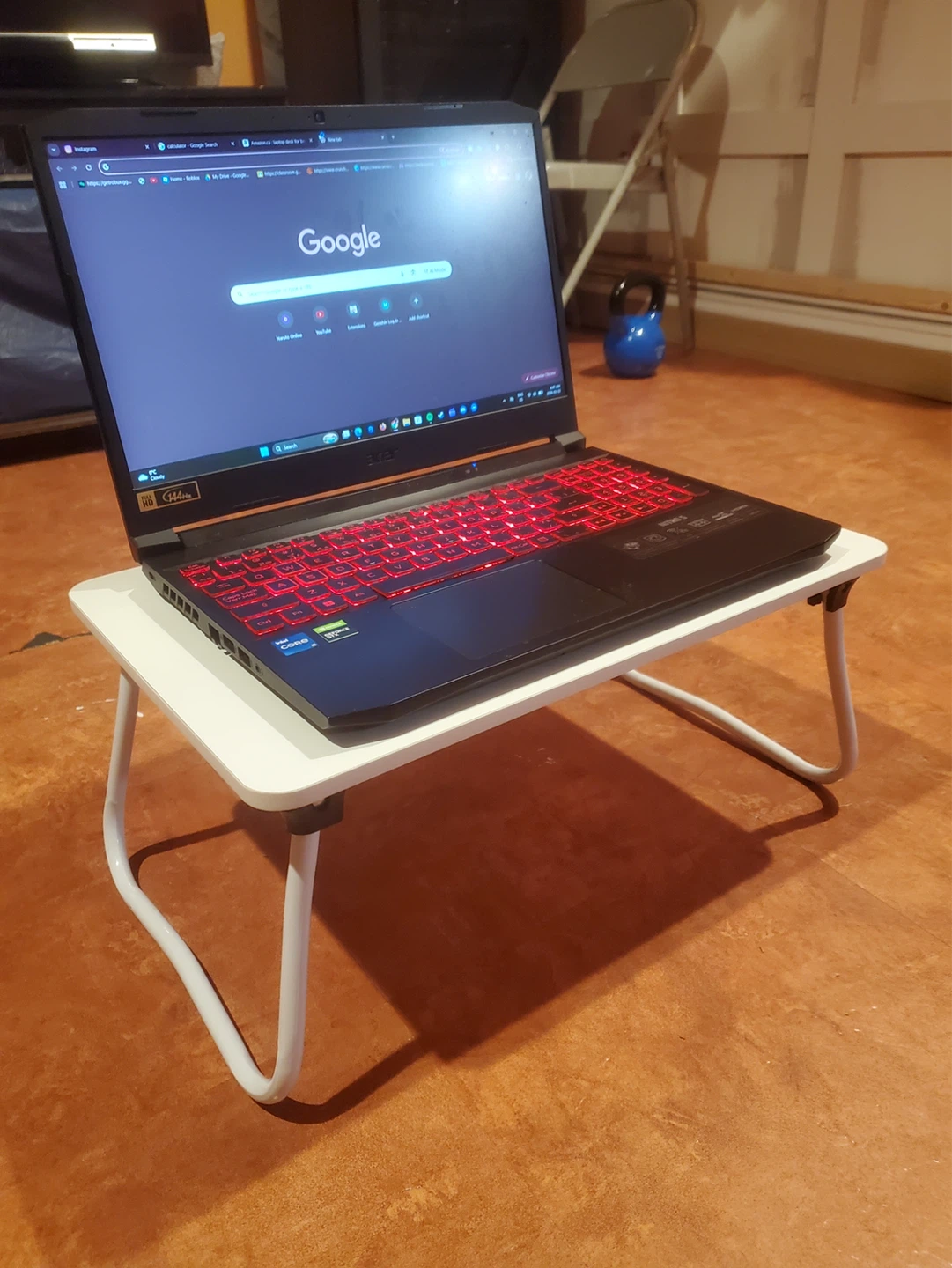 White Foldable Laptop Bed Tray Table - photo 2
