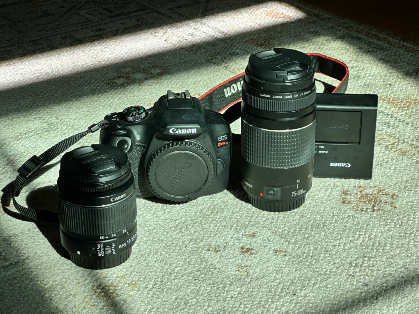 Canon EOS Rebel T7 DSLR Camera with 18-55mm and 75-300mm Lenses