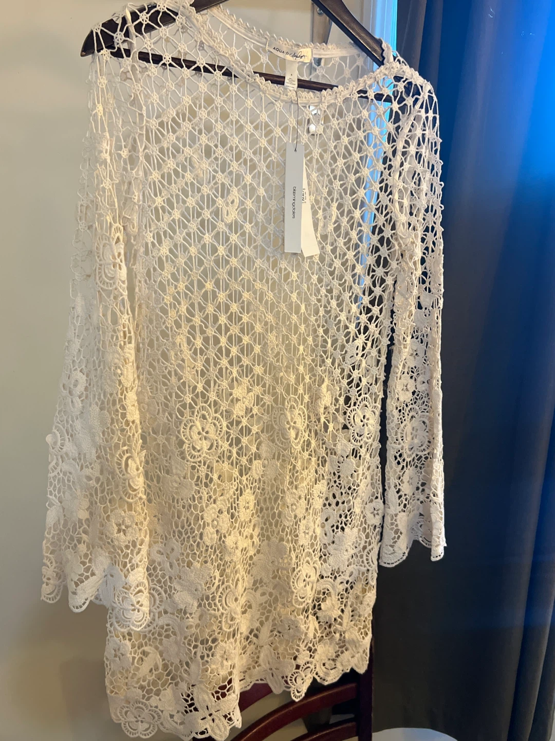 Aqua 1.0 White Crochet Tunic
