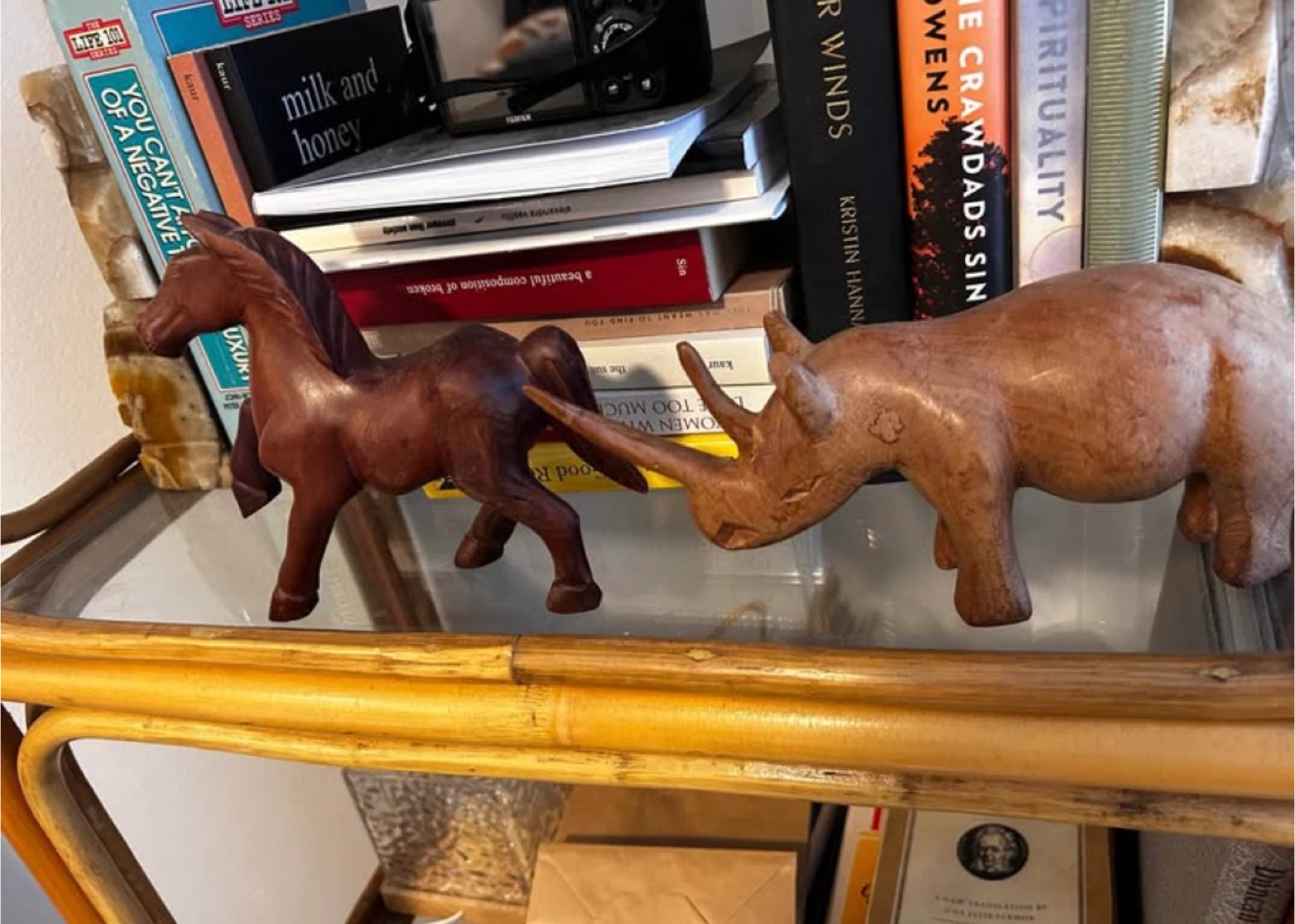 Carved wooden rhinoceros figurine - photo 2