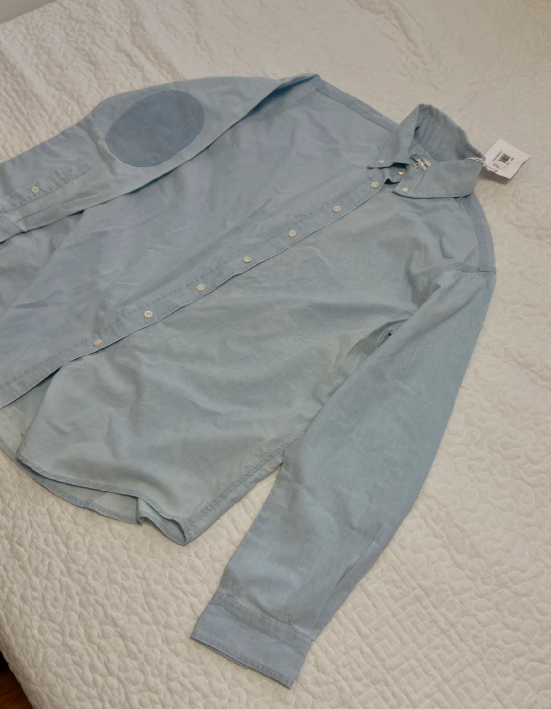 [NEW] FRAME The Heritage Patched Shirt - Light Blue - Size S - photo 2