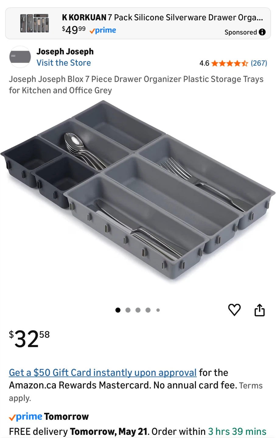 Joseph Joseph Blox 7 Piece storage / organizer- Grey