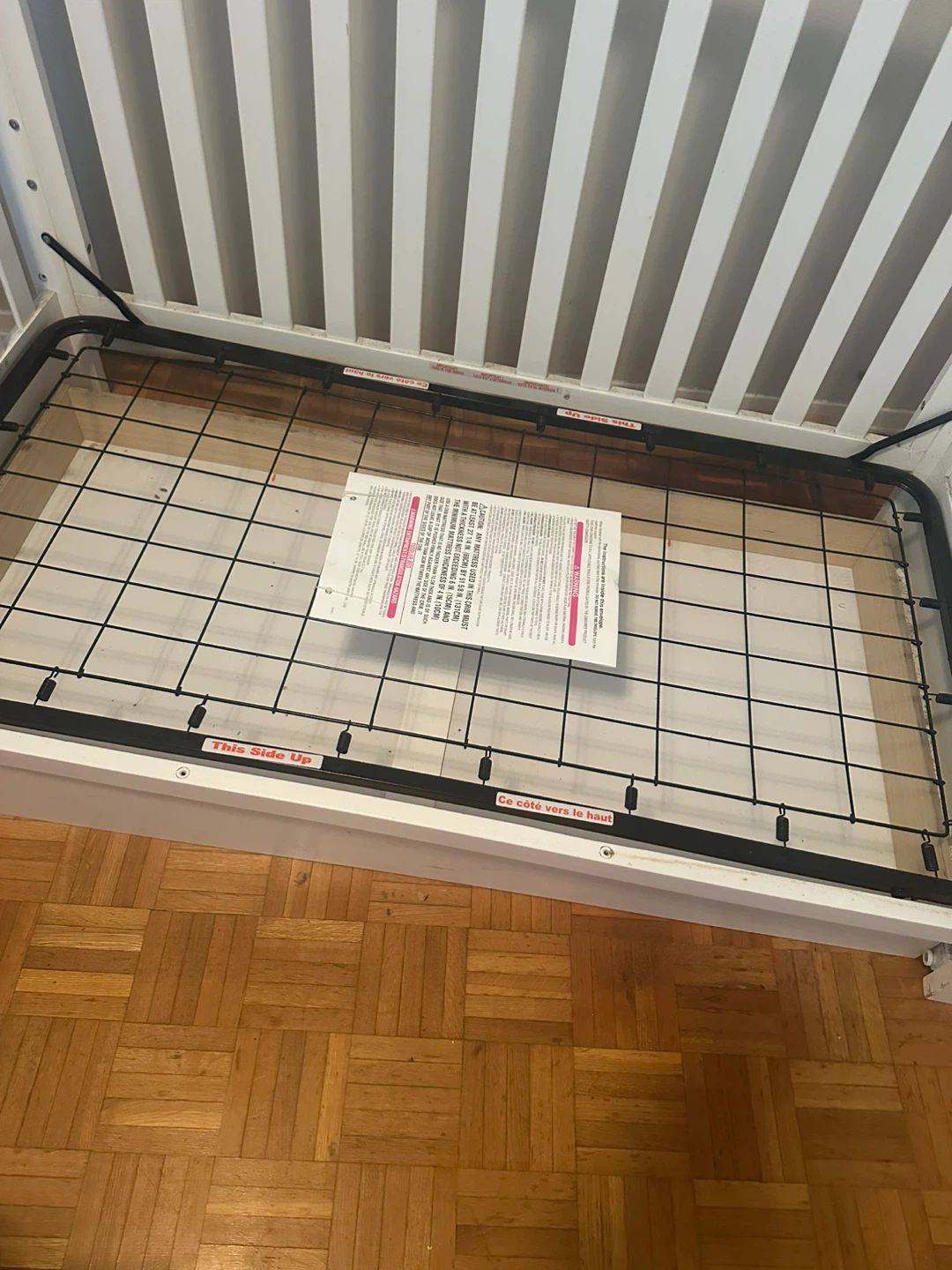 White Baby Crib with Changing Station and Drawers