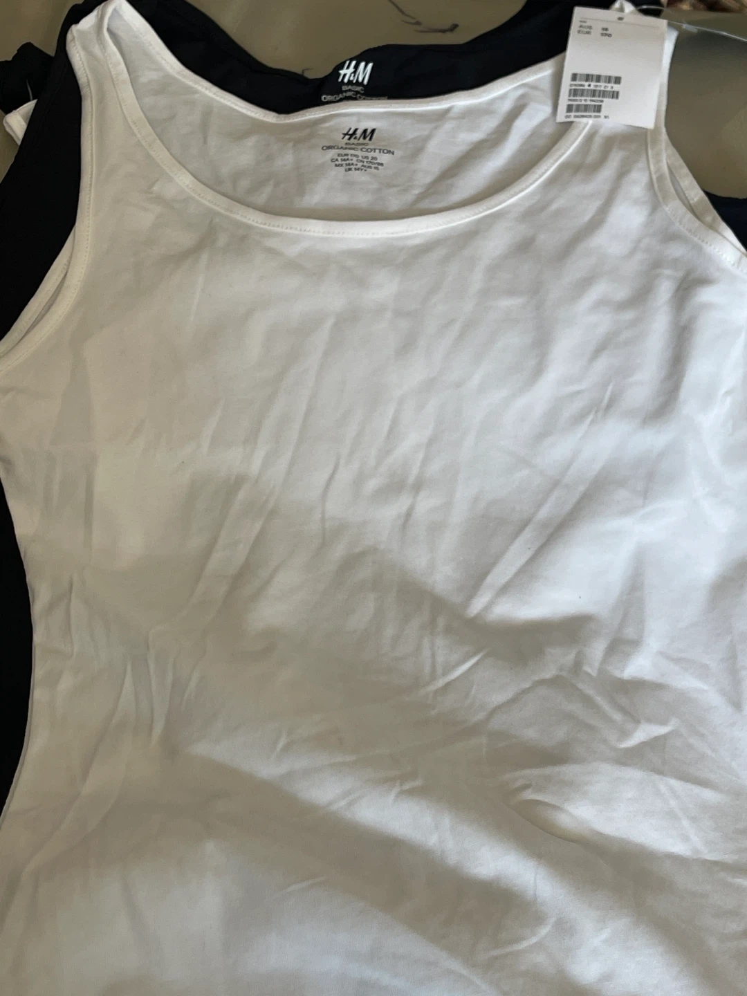 H&M Basic Organic Cotton Tank Tops (2 Pack) - Black & White