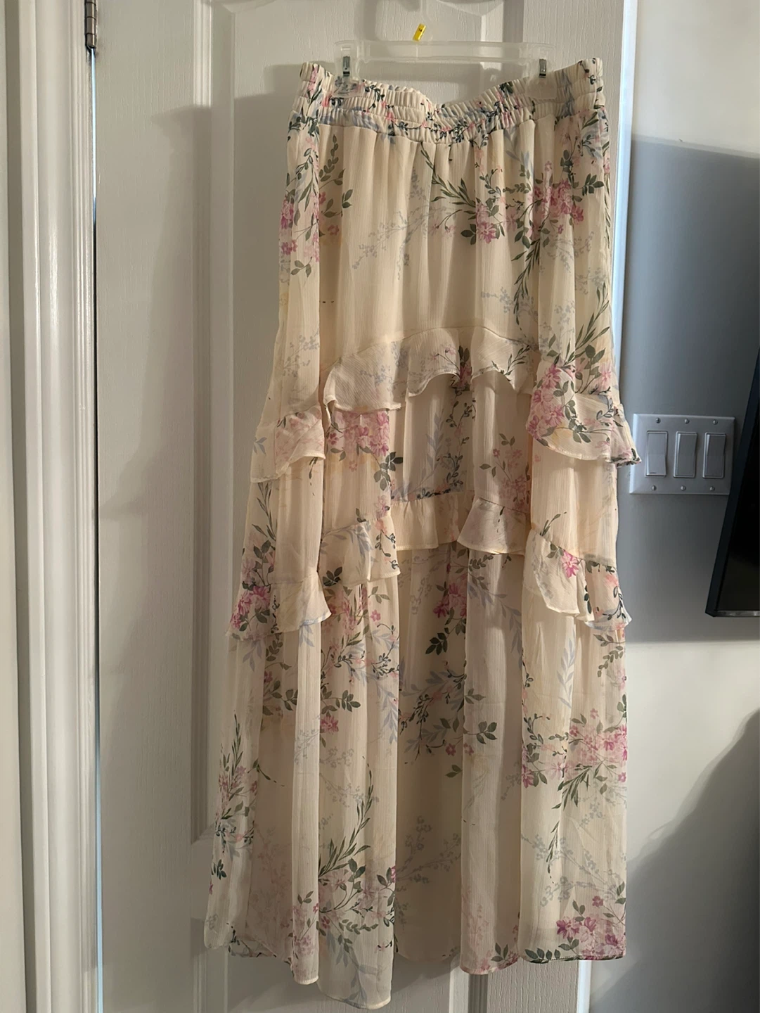 Floral Ruffle Maxi Skirt M/M
