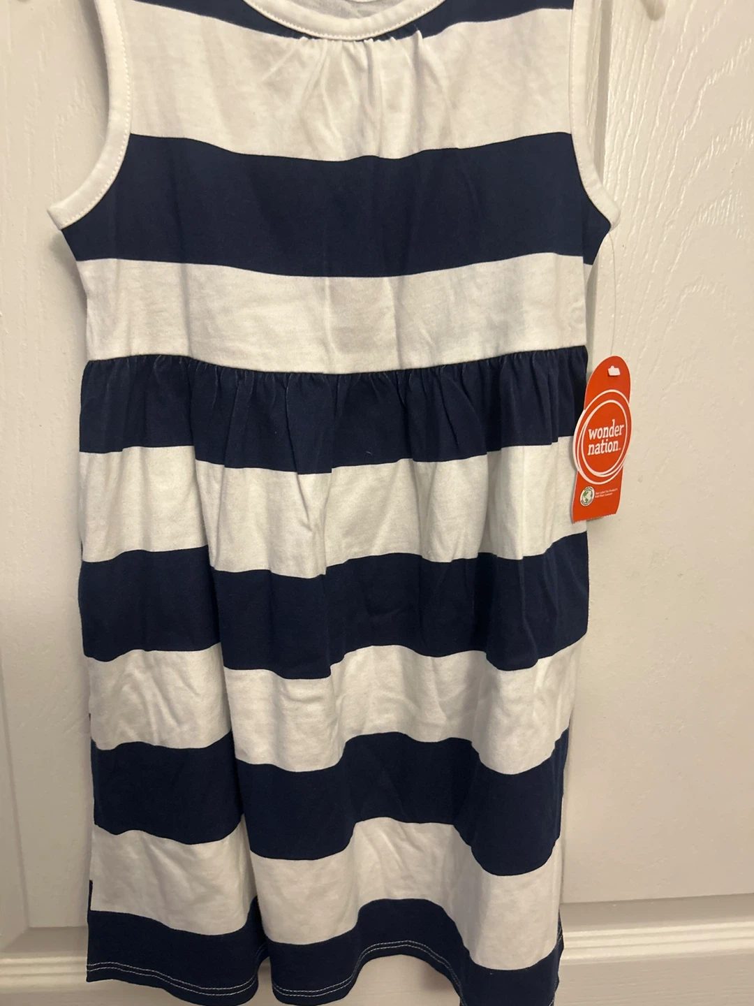 Wonder Nation Girls Navy & White Striped Dress - photo 3