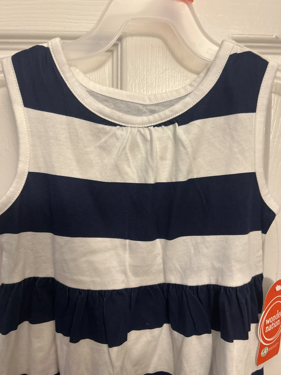 Wonder Nation Girls Navy & White Striped Dress - photo 2