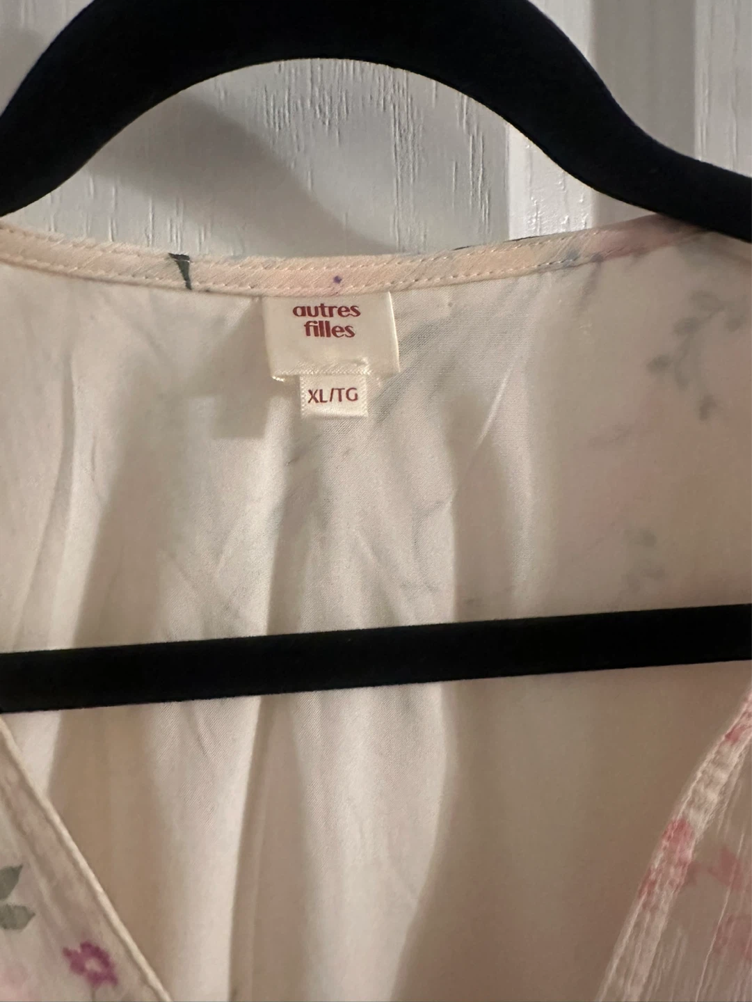 floral long sleeve V-neck blouse XL - photo 3