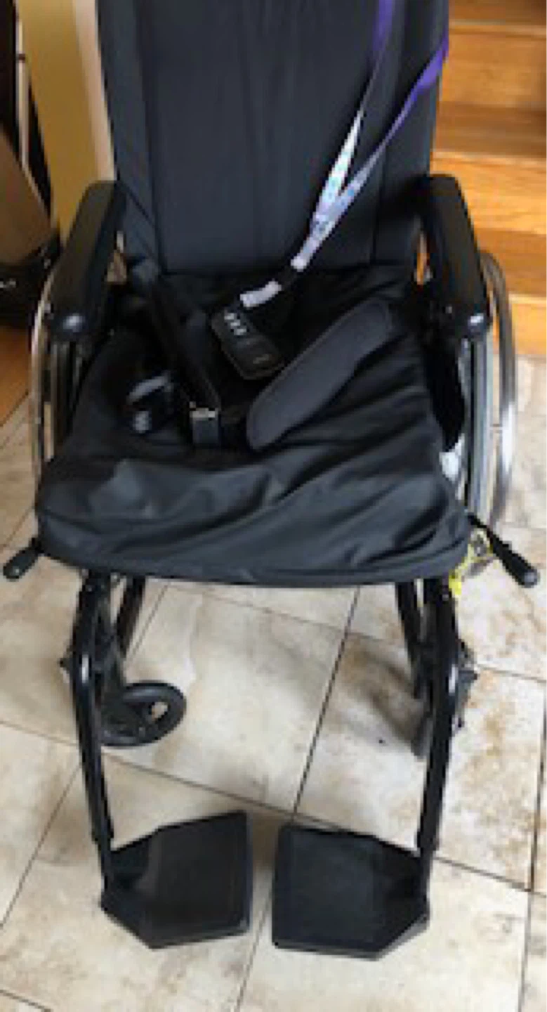 Black Wheelchair with Footrests and Seatbelt - photo 2