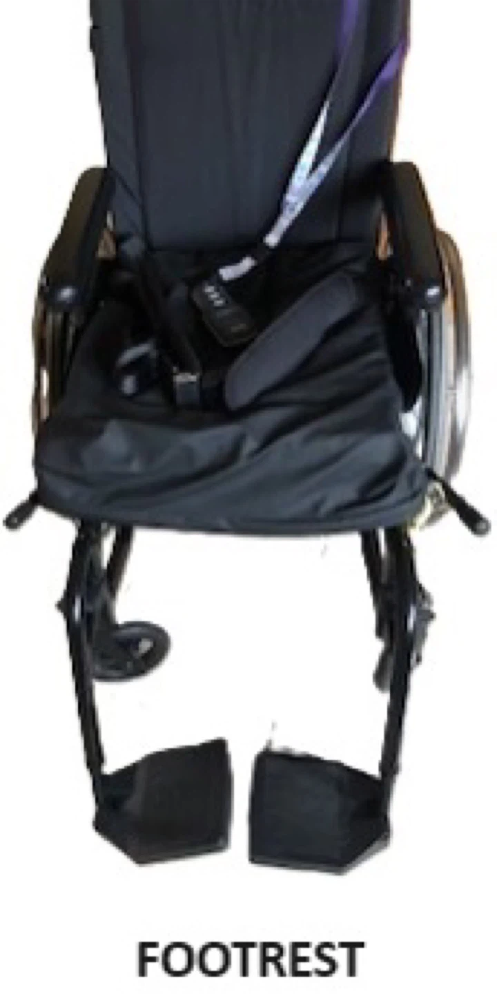 Black Wheelchair with Footrests and Seatbelt - photo 3