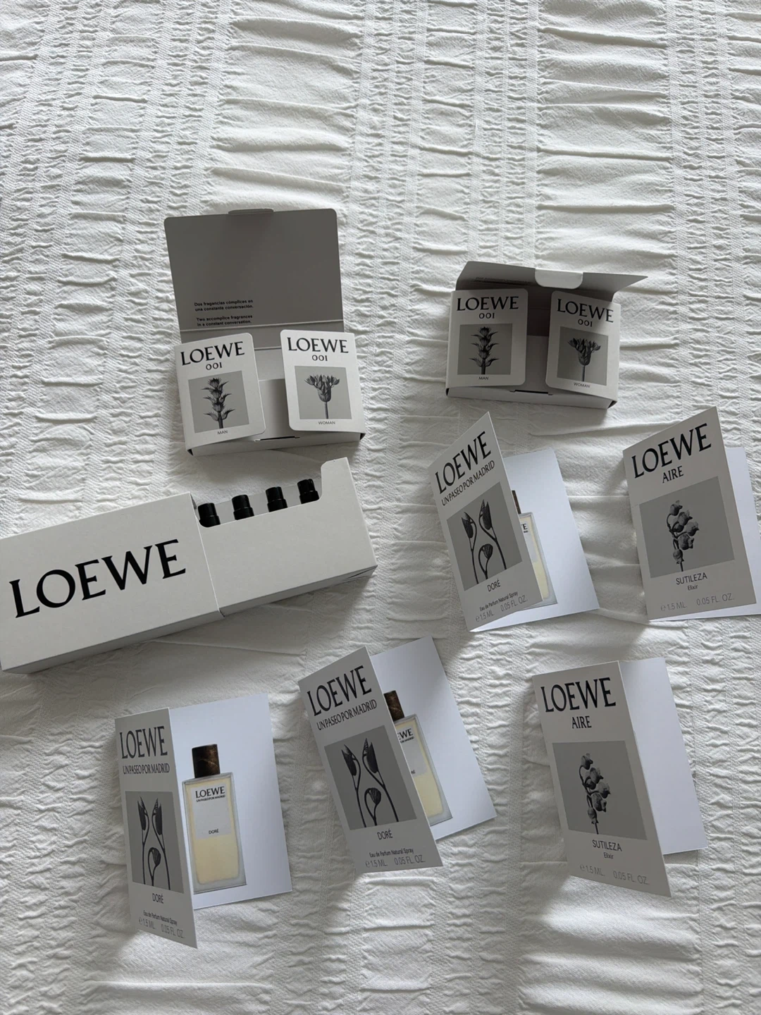LOEWE Perfume Samples - 001, Aire, Doré, Sutiliza