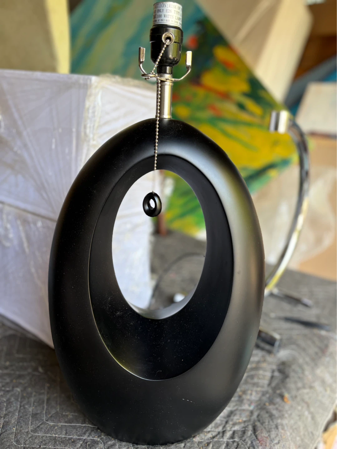 Modern Oval Table Lamps - Black