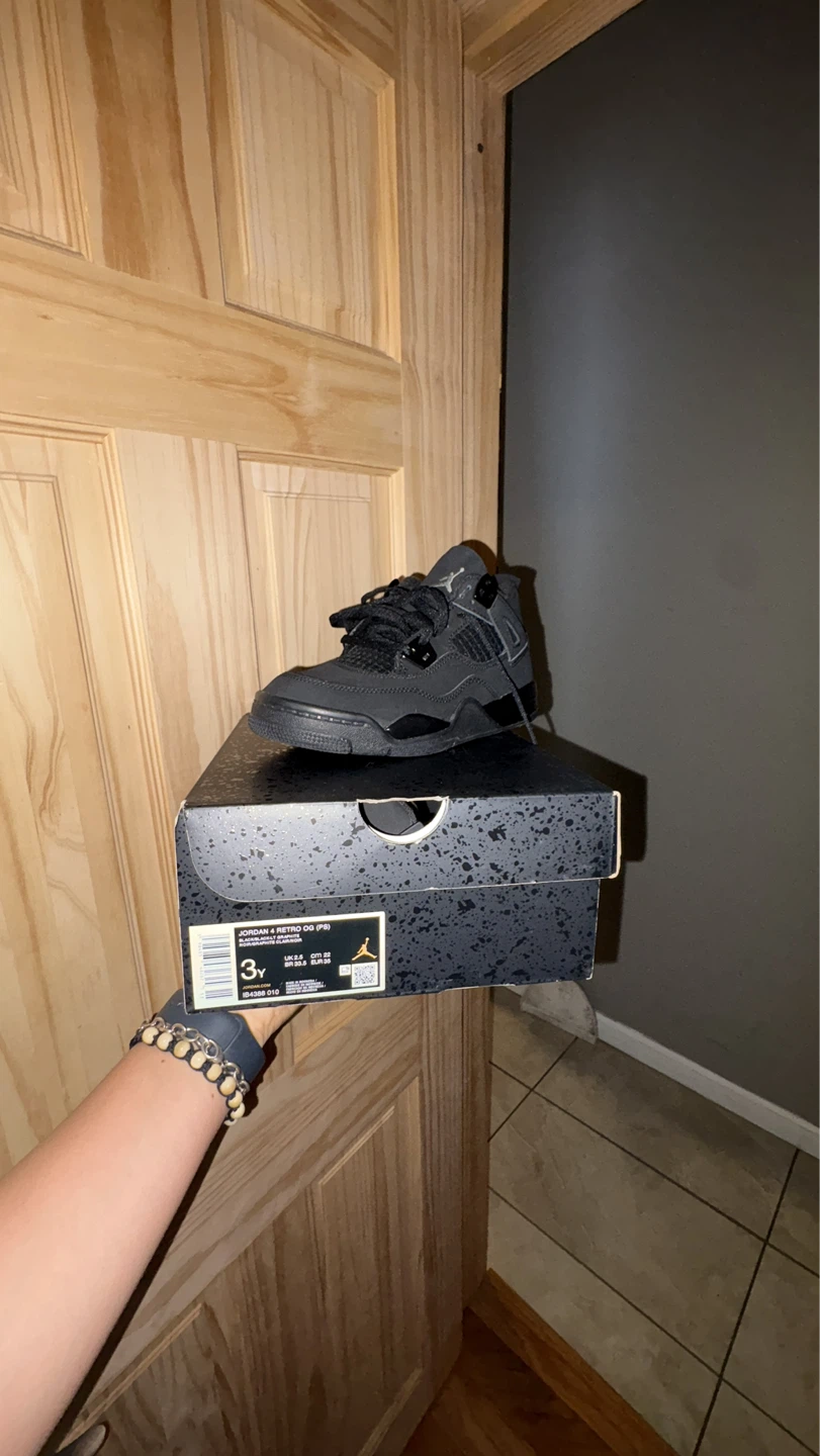 Air Jordan 4 Retro OG PS 'Black Cat' Shoes - photo 2