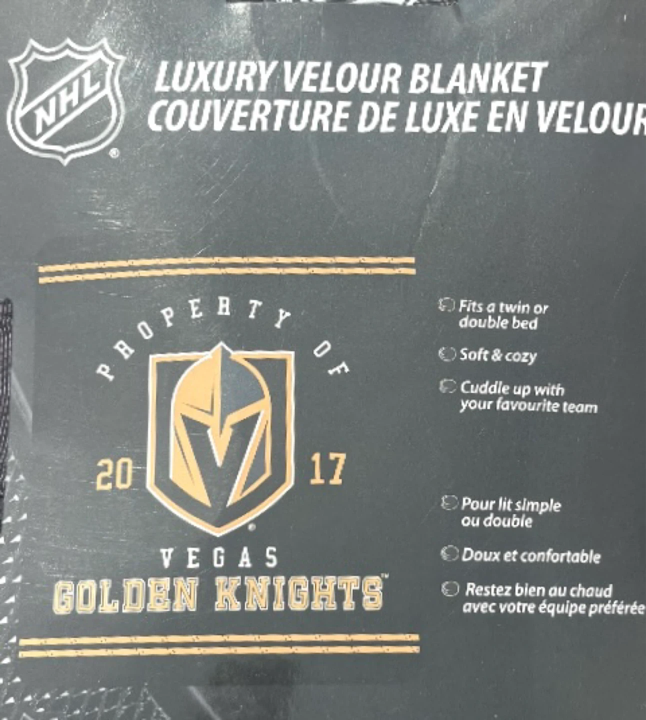 Vegas Golden Knights Luxury Velour Blanket 60" x 70" - photo 4