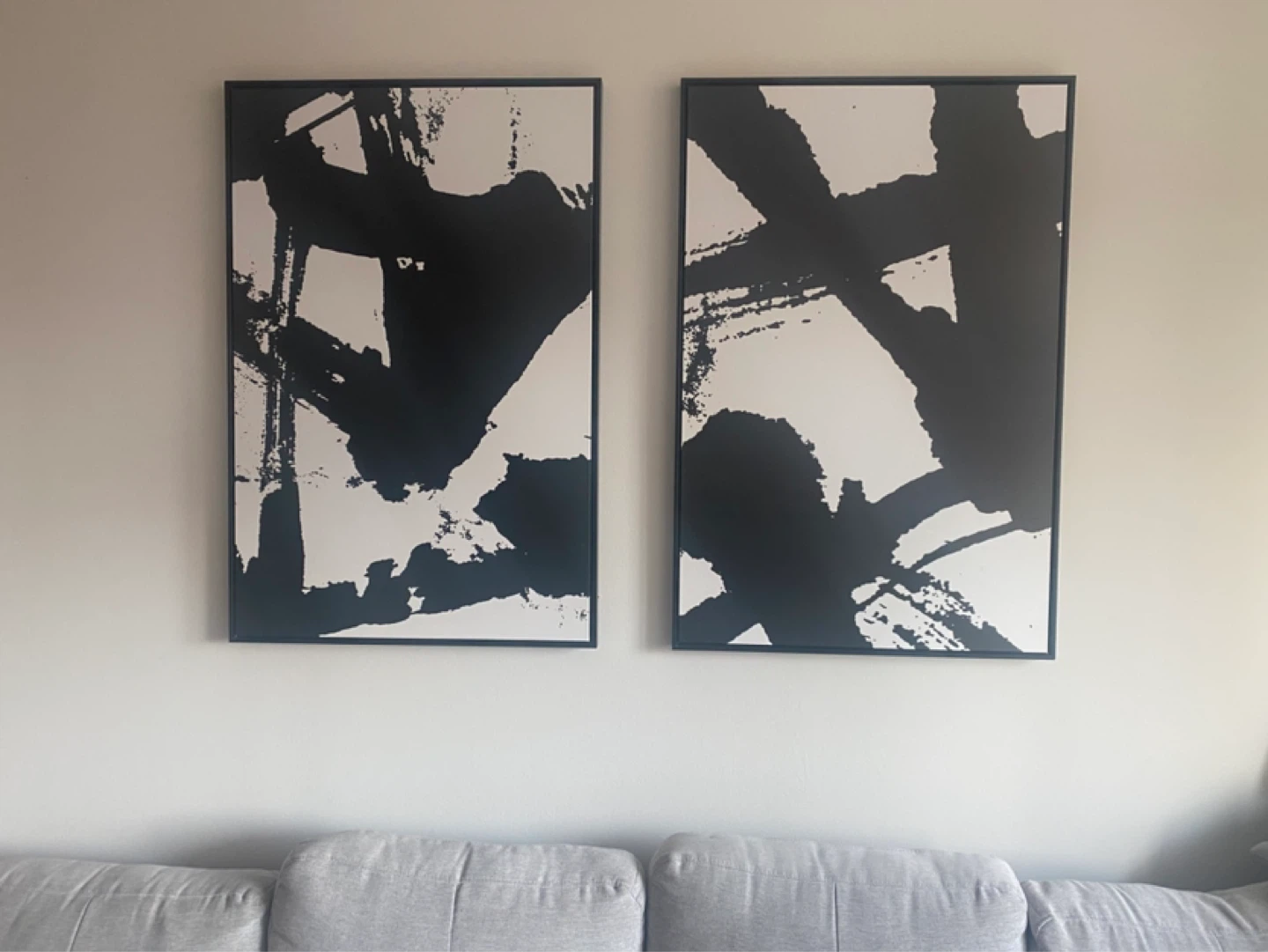 SIGNLEADER Framed Canvas Print Wall Art - Black Abstract