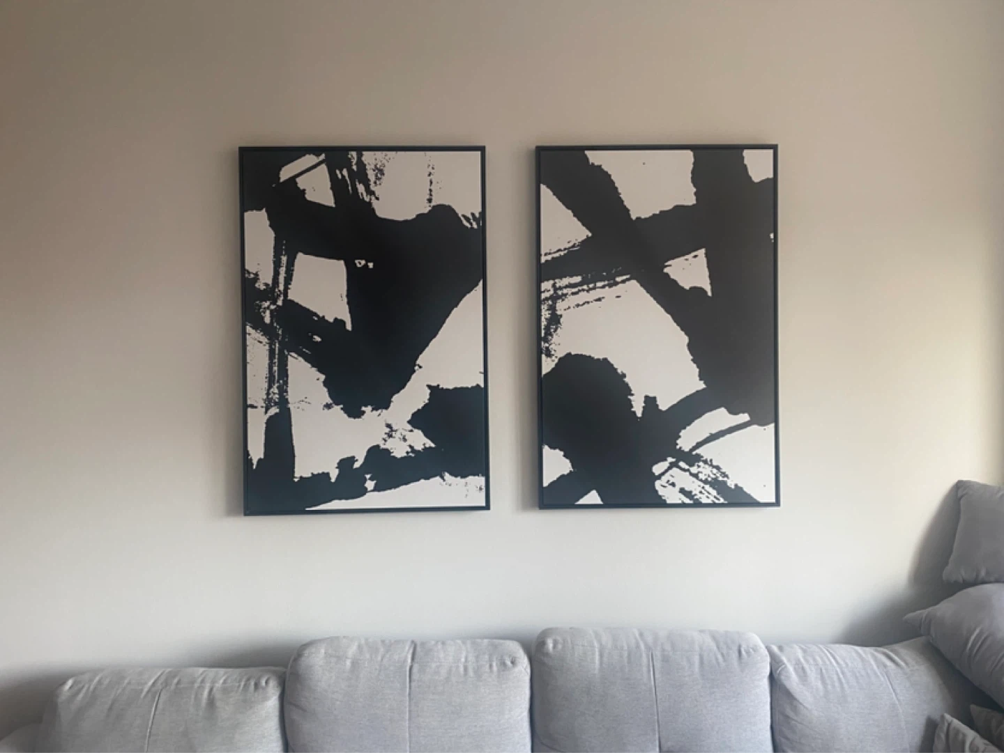 SIGNLEADER Framed Canvas Print Wall Art - Black Abstract - photo 2