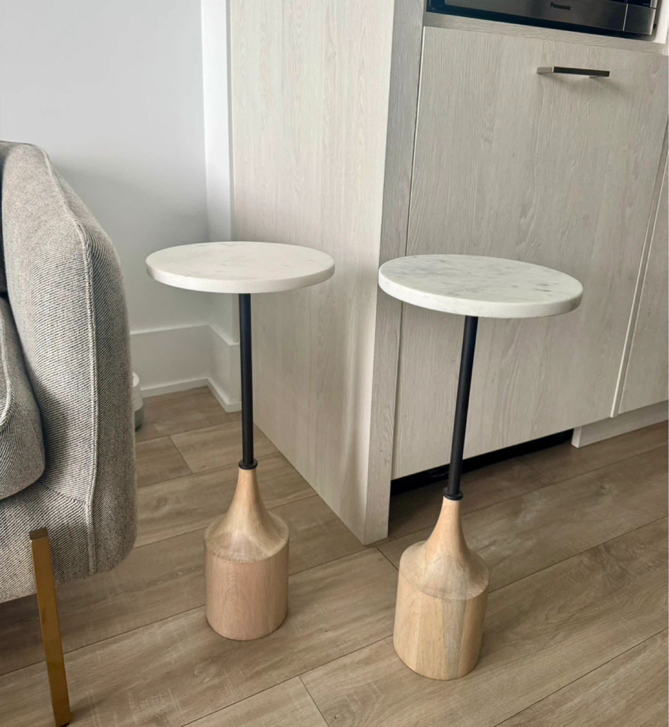 Side/drink marble tables (2). West Elm