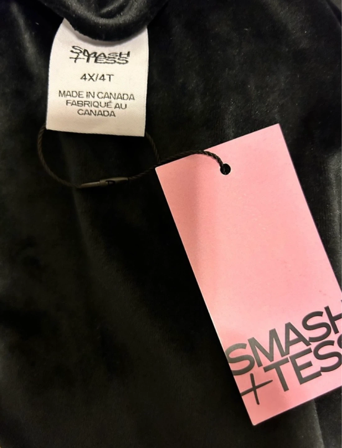 *NEW* Smash + Tess Black Velvet Jumpsuit 4X/4T - photo 5