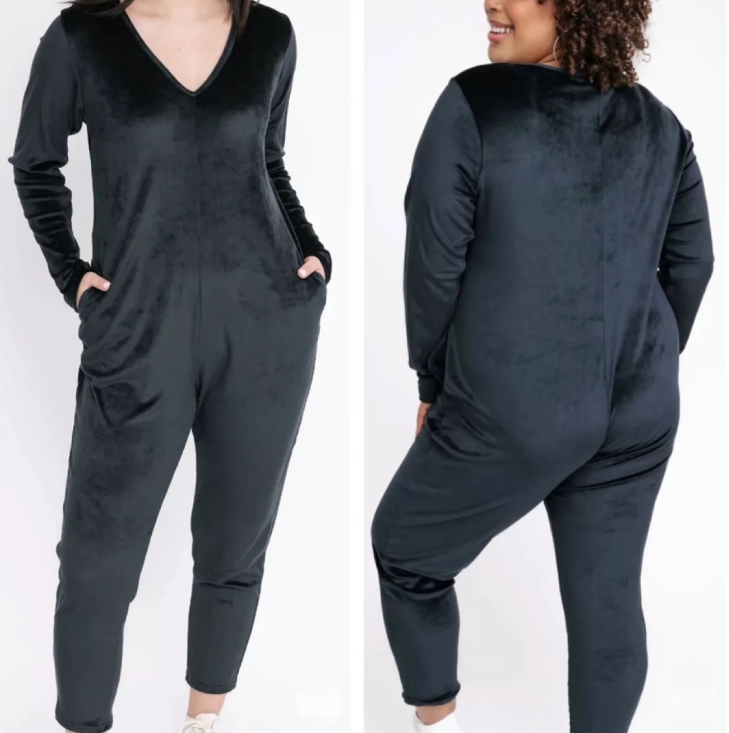 *NEW* Smash + Tess Black Velvet Jumpsuit 4X/4T - photo 2
